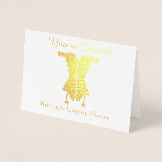 招待されましたランジェリーブライダルシャワー 箔カード (正面)