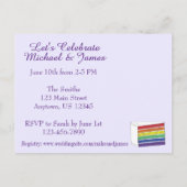 招待されましたレインボーケーキ婚約パーティ インビテーションポストカード (裏面)