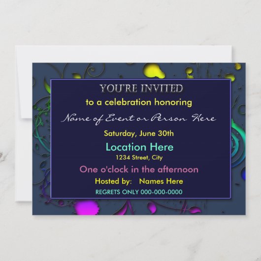 招待されました抽象芸術招待状 招待状 (裏面)