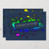 招待されました抽象芸術招待状 招待状 (正面/裏面)