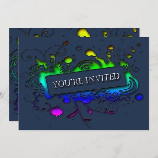 招待されました抽象芸術招待状 招待状 (正面/裏面)