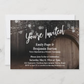 招待されました木製バレル及びライト披露宴 招待状 (正面)