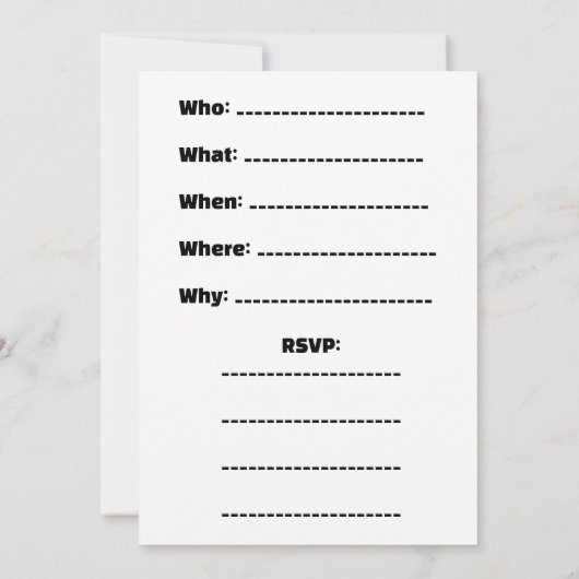 「招待されました来るのか来ないのか？」 招待状 (裏面)