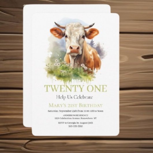 招待されました牛誕生日 招待状