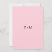 招待されました白黒赤面ピンクロ結婚ーズズ 招待状 (裏面)