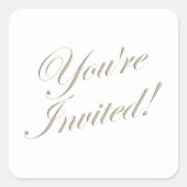 招待されました結婚式招待状封筒用シール スクエアシール (正面)