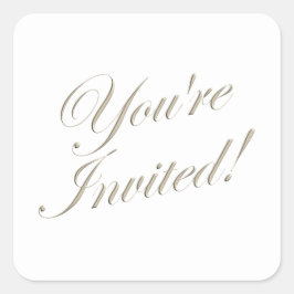 招待されました結婚式招待状封筒用シール スクエアシール