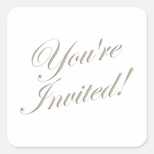招待されました結婚式招待状封筒用シール スクエアシール (正面)