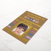 招待されました誕生日パーティー40 today brown 箔招待状 (回転した状態)