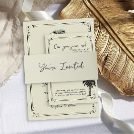招待されました調整ヴィンテージパーム結婚ズ 招待状ベリーバンド