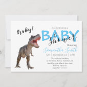 招待されました赤ちゃんシャワーボーイ恐竜 案内状 (正面)