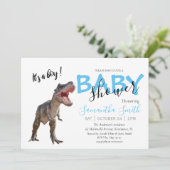 招待されました赤ちゃんシャワーボーイ恐竜 案内状 (スタンド正面)