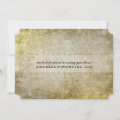 招待されました金ゴールドアンティークチケット一般招待状 招待状 (裏面)