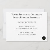 招待されました金ゴールドスパークルスター誕生日 招待状 (裏面)