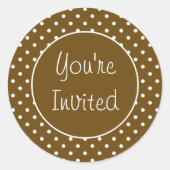招待されました銅水玉模様封筒用シール ラウンドシール (正面)