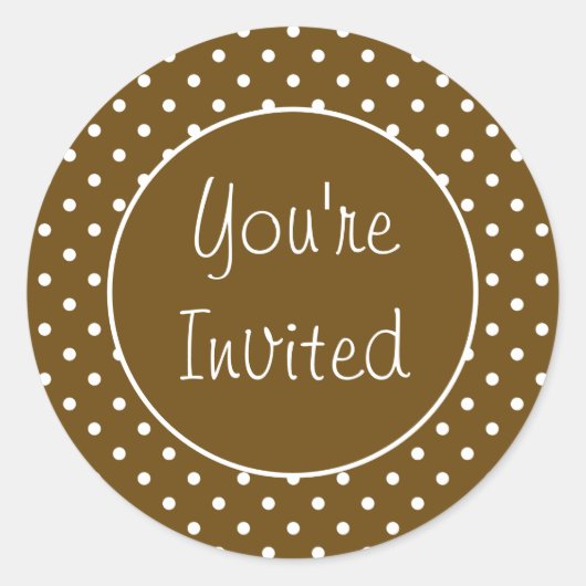 招待されました銅水玉模様封筒用シール ラウンドシール (正面)