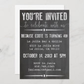 招待されました黒板招待状 招待状 (正面/裏面)