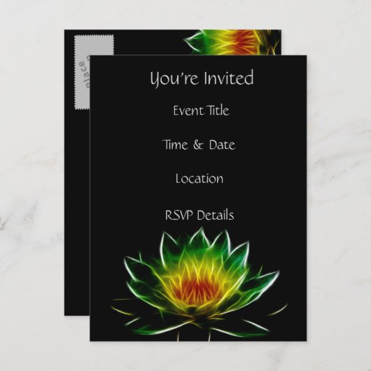 招待されました|の内なる光lはす抽象美術 インビテーションポストカード (正面/裏面)