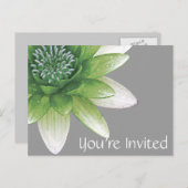 招待されました|の平和l美しい緑のはす インビテーションポストカード (正面/裏面)