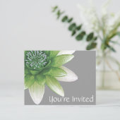 招待されました|の平和l美しい緑のはす インビテーションポストカード (スタンド正面)