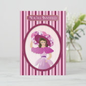 招待されました、オールドファッションレディ&巨大な帽子 招待状 (スタンド正面)