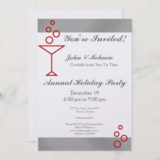 招待されました!シルバー 招待状 (正面/裏面)