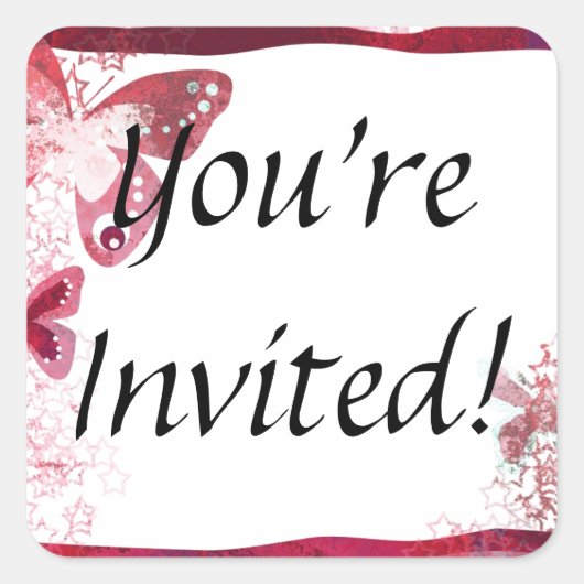 招待されました スクエアシール (正面)