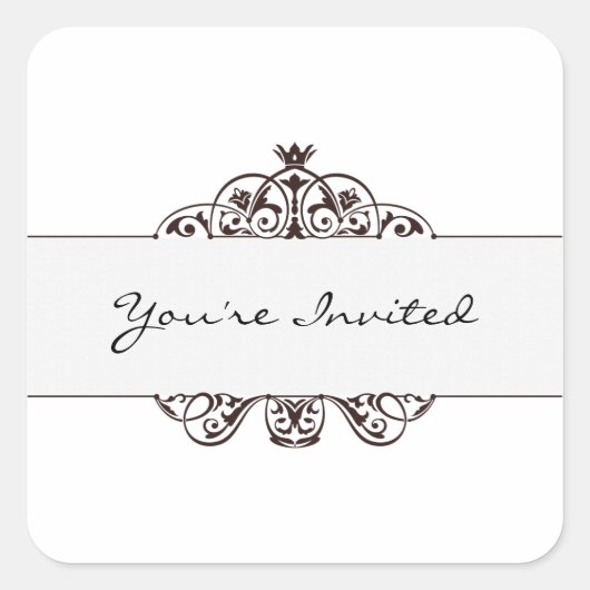 招待されました スクエアシール (正面)