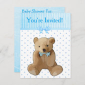 招待されました、テディベアベビーシャワー招待状 招待状 (正面/裏面)
