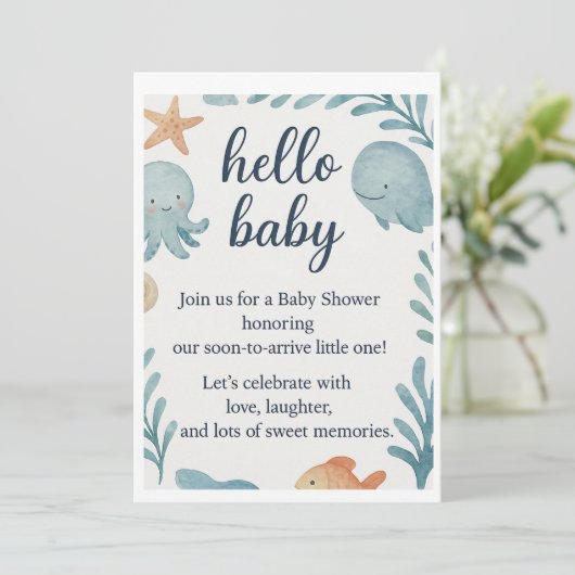 「招待されました!ベビーシャワー招待状カード 招待状 (スタンド正面)