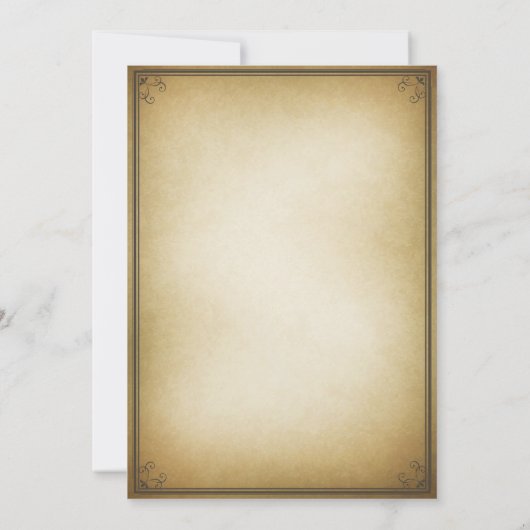 招待されました·ヴィンテージ·ウエディングの発表 招待状 (裏面)