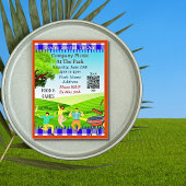 招待されました、会社ピクニック夏QRコード インビテーションポストカード