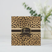 招待されました-招待状- Leopard Print (フェイク) 招待状 (スタンド正面)