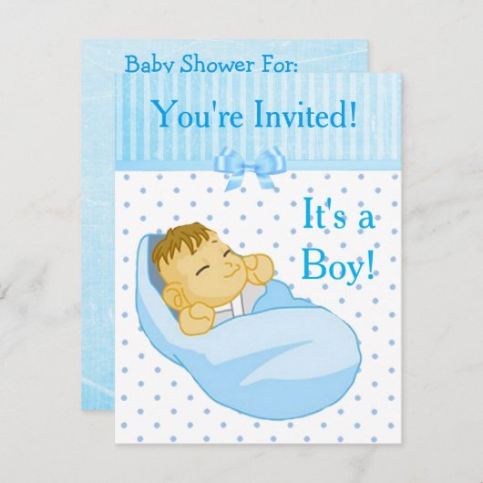 招待されました、男の子のシャワー招待状 招待状 (正面/裏面)