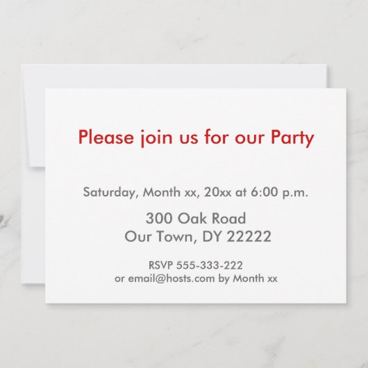 招待されます 招待状 (裏面)