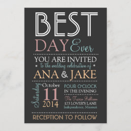 招待のカラフルの版を結婚する最も最高のな日 招待状