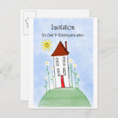 招待の引っ越し祝いパーティー インビテーションポストカード (正面/裏面)