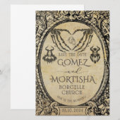 招待の日付の保存 | ゴシック | 暗色学界 招待状 (正面/裏面)