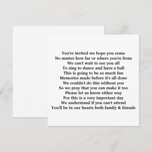 招待の詩 招待状 (正面/裏面)