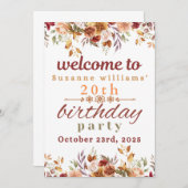 招待の誕生日パーティーカードへようこそ 招待状 (正面/裏面)