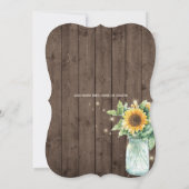 招待の©を結婚する素朴なヒマワリのひもライト 招待状 (裏面)