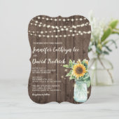 招待の©を結婚する素朴なヒマワリのひもライト 招待状 (スタンド正面)