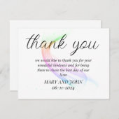 招待を受けてくれた方への感謝のカード 招待状 (正面/裏面)