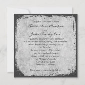 招待を結婚している黄色および灰色の鳥かごの仲の良い恋人同士 招待状 (裏面)