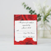 招待を結婚しているRSVPの赤いバラ 出欠カード (スタンド正面)
