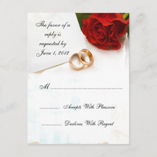 招待を結婚しているRSVPの黄色バラ 出欠カード