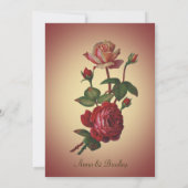 招待を結婚するラズベリーのビクトリア時代の人のばら色のヴィンテージ 招待状 (裏面)