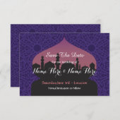 招待を結婚する日付のアラビアンナイトを救って下さい セーブザデート (正面/裏面)