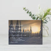 招待を結婚する松の木の冬休みの雪 招待状 (スタンド正面)