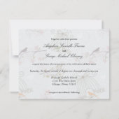 招待を結婚する粋な鳥かごおよび花 招待状 (正面)